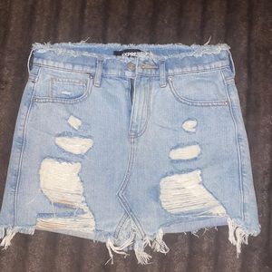 EXPRESS size 0 denim mini skirt. Never worn. Price negotiable